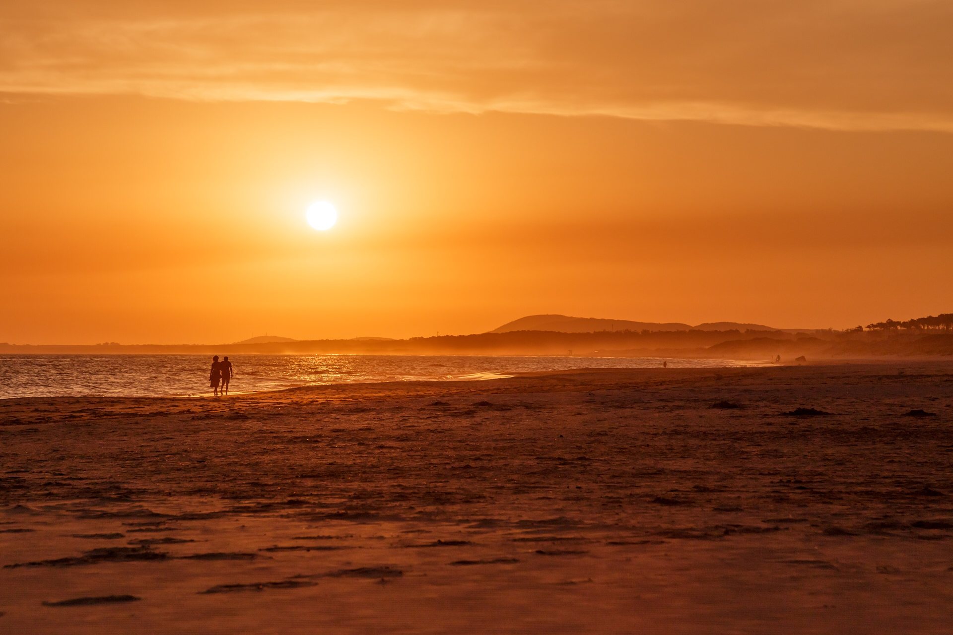 Atardecer en la playa cerca de la laguna de José Ignacio